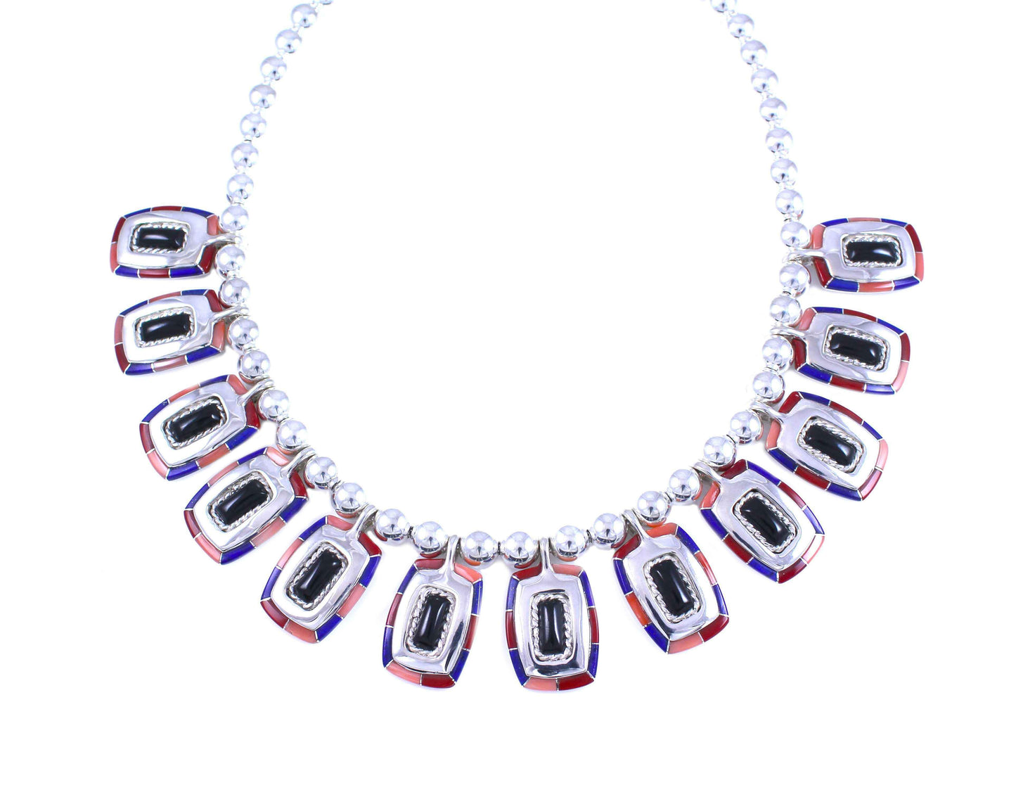 Ben Nighthorse-Rope Edge Rectangular Necklace-Sorrel Sky Gallery-Jewelry