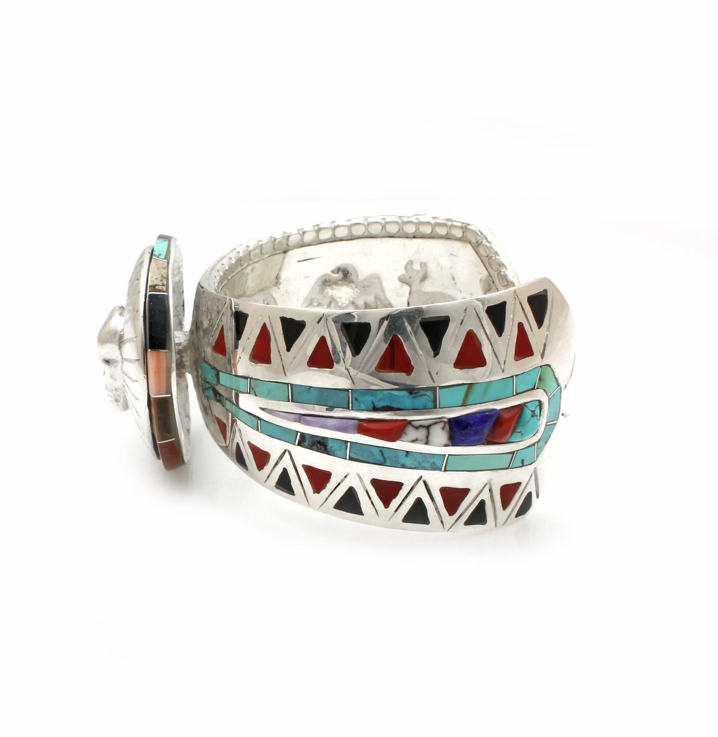 Skull On Round Cuff Bracelet-Jewelry-Ben Nighthorse-Sorrel Sky Gallery