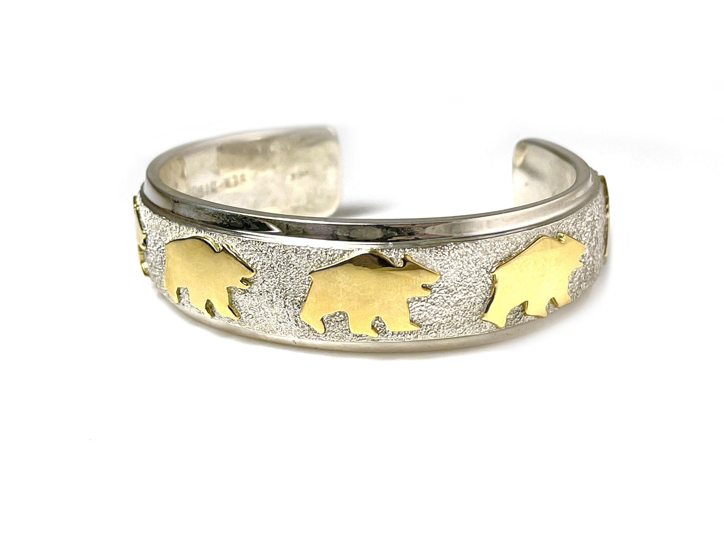 Two Tone Bear / Bear Cuff Bracelet-Jewelry-Ben Nighthorse-Sorrel Sky Gallery