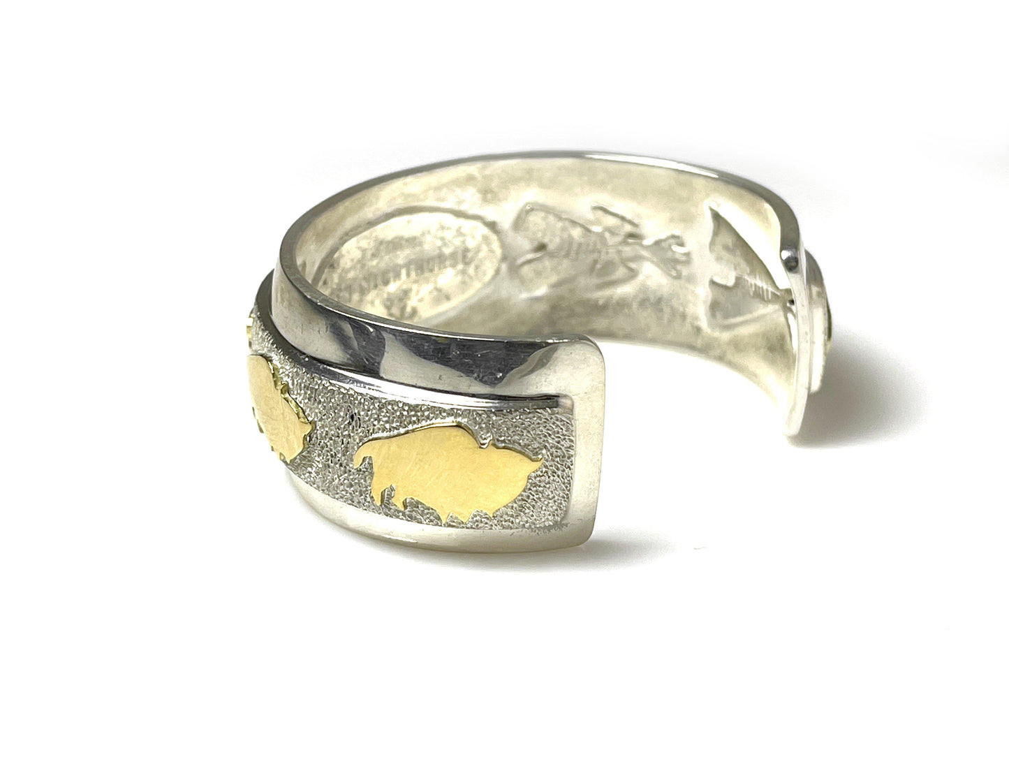 Two Tone Buffalo / Teepee Cuff Bracelet-Jewelry-Ben Nighthorse-Sorrel Sky Gallery