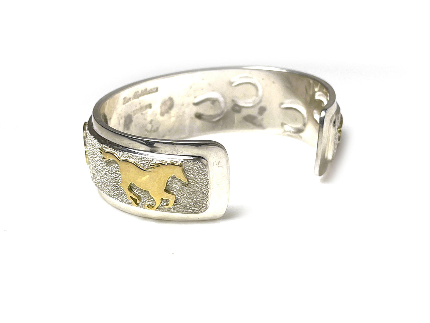 Two Tone Horse / Horse Shoe Cuff Bracelet-Jewelry-Ben Nighthorse-Sorrel Sky Gallery