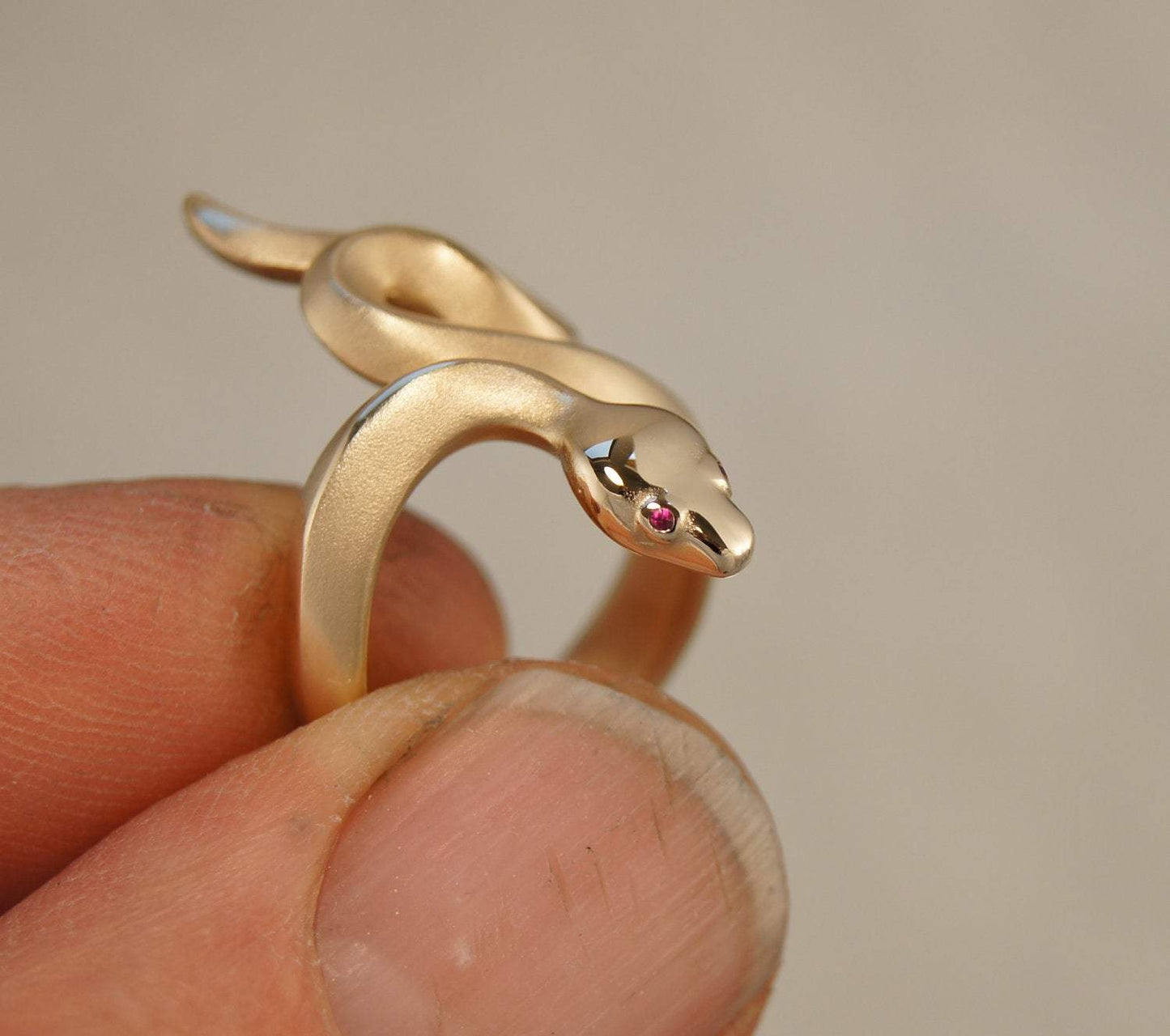 Boa Snake Ring. Coiled snake ring. Bronze Snake Ring. Snake Ring. Michael Tatom Jewelry. Sorrel Sky Gallery. Sorrel Sky Jewelry.