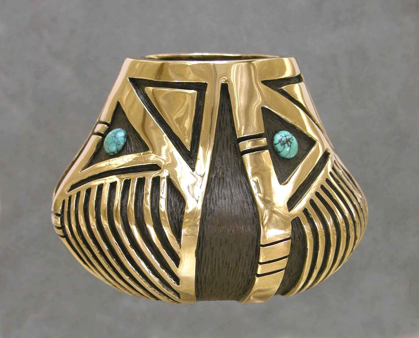 Bronze Vessel with Turquoise