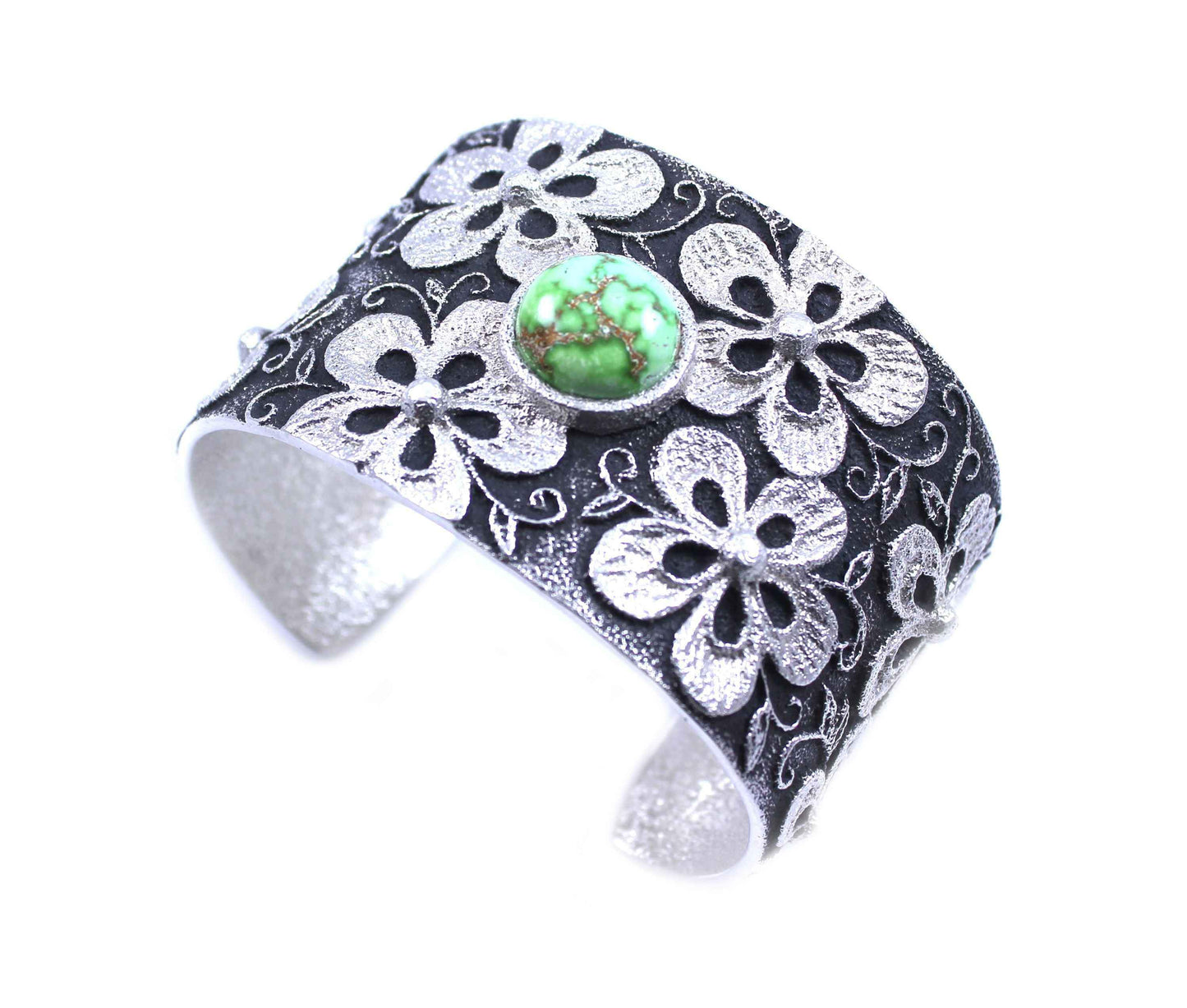 Darryl Dean & Rebecca Begay-Sorrel Sky Gallery-Jewelry-Carico Lake Medium Floral Cuff Bracelet