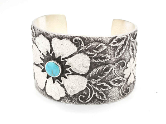 Darryl Dean & Rebecca Begay-Sorrel Sky Gallery-Jewelry-Floral Turquoise Cuff