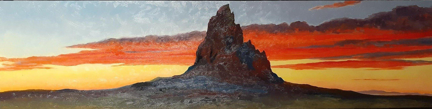 Agathla Sunset-Painting-David Knowlton-Sorrel Sky Gallery-David Knowlton. Sorrel Sky Gallery. Barn Art. Southwestern Landscape art. Ship Paintings. Barn Paintings. Train Paintings. Train Art.Edward Aldrich. Kevin Red Star. David Yarrow. Star Liana York. Ben Nighthorse.