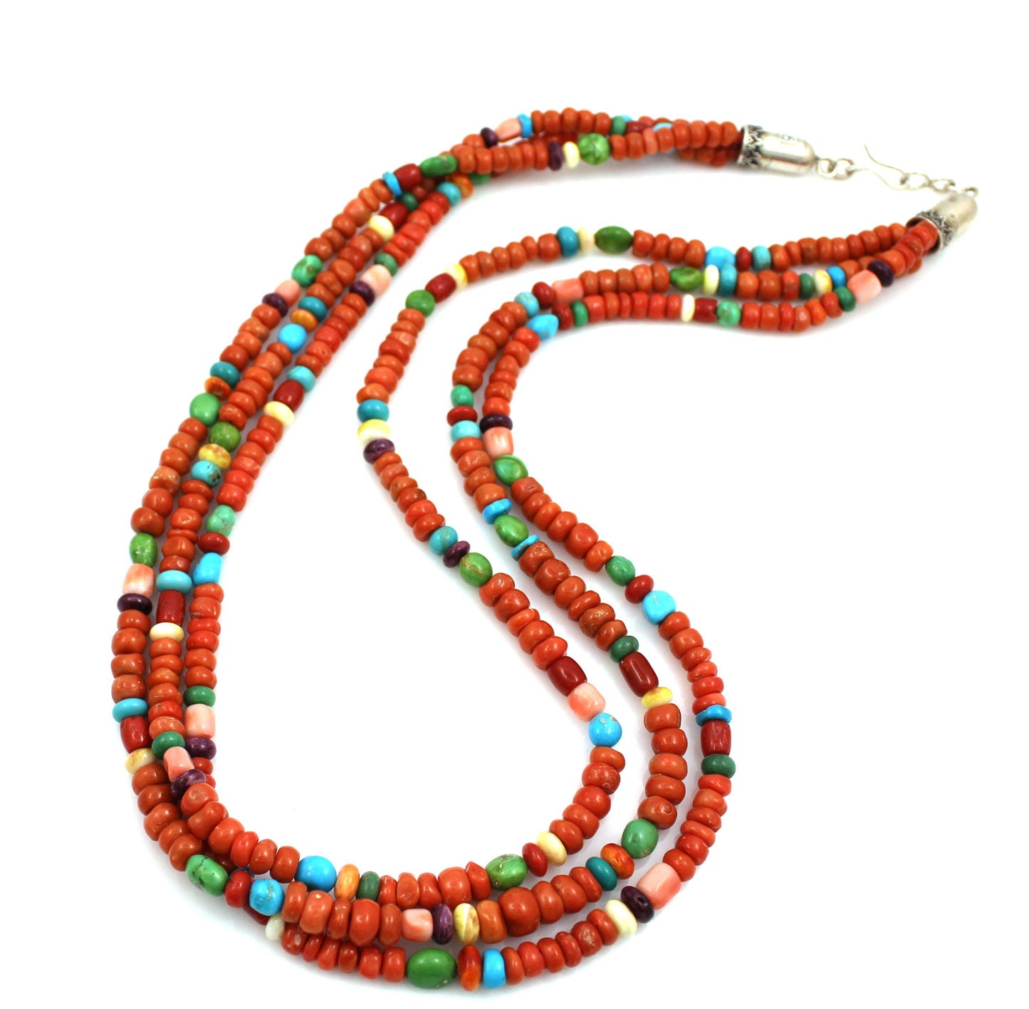 3 Strand Multi Stone Necklace-Jewelry-Don Lucas-Sorrel Sky Gallery