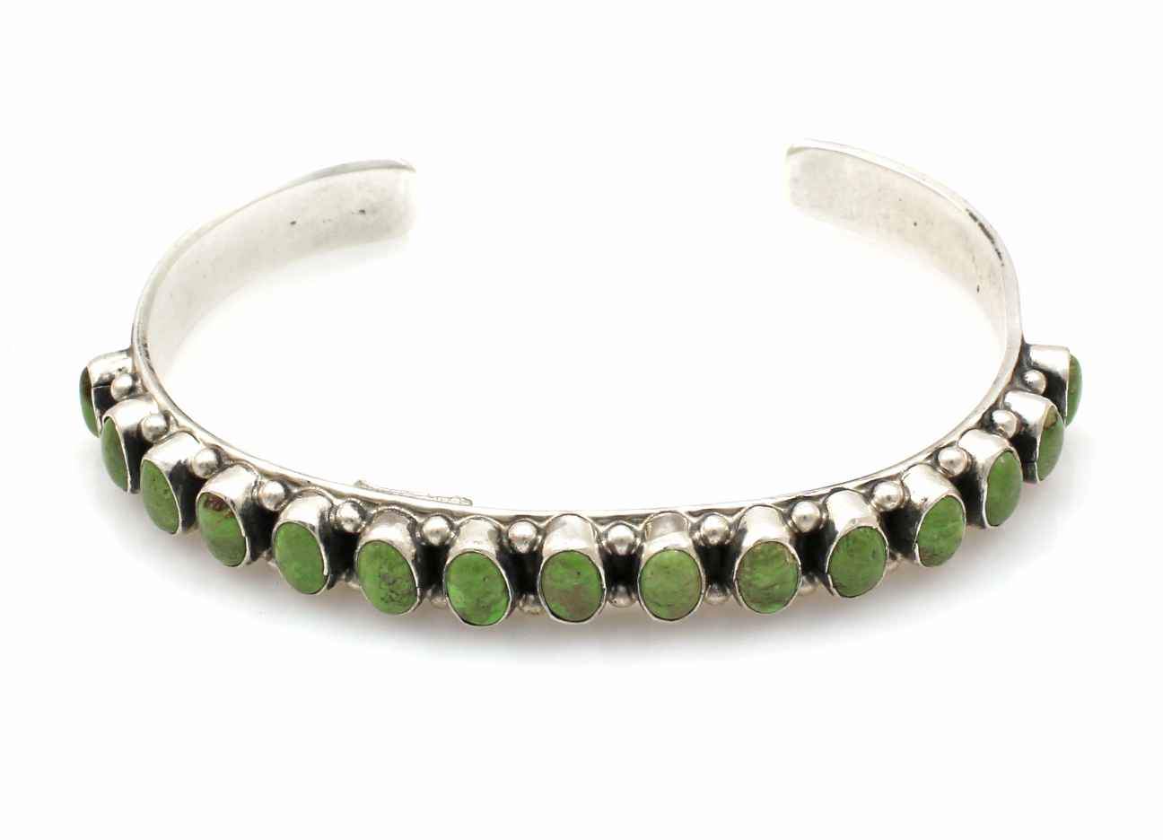Gaspeite Row Cuff Bracelet-Jewelry-Don Lucas-Sorrel Sky Gallery