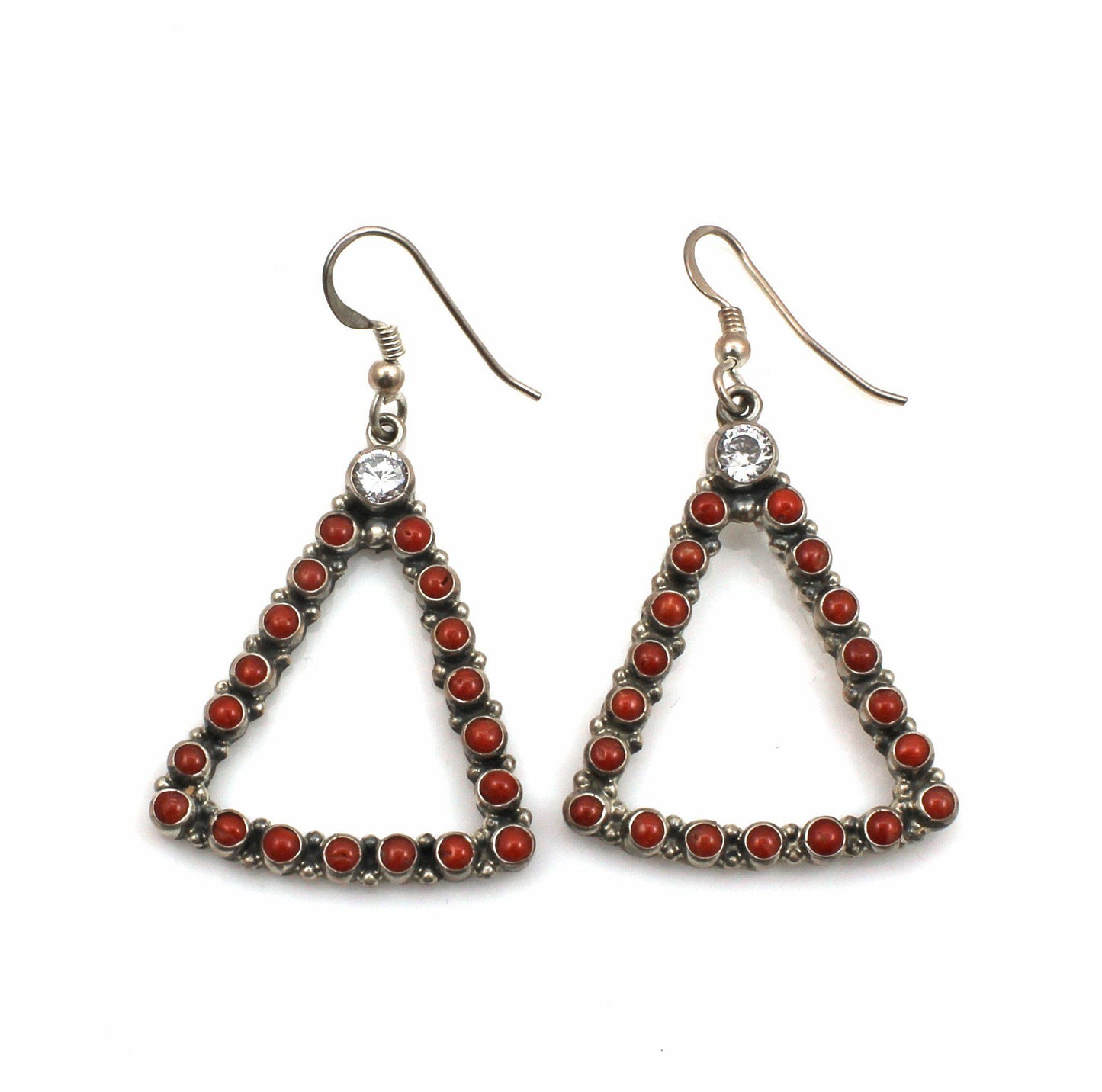 Red Coral Dangle Earrings