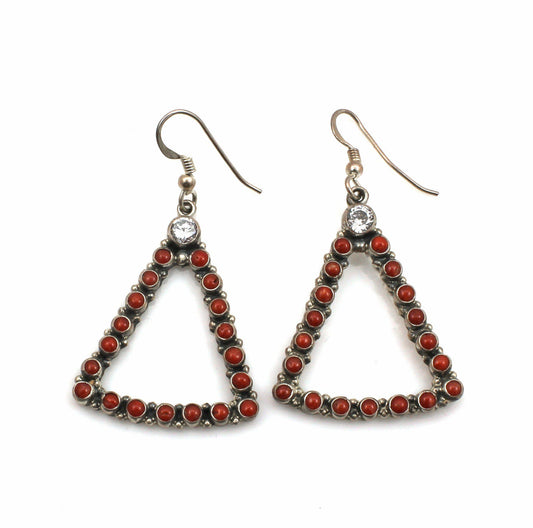 Red Coral Dangle Earrings