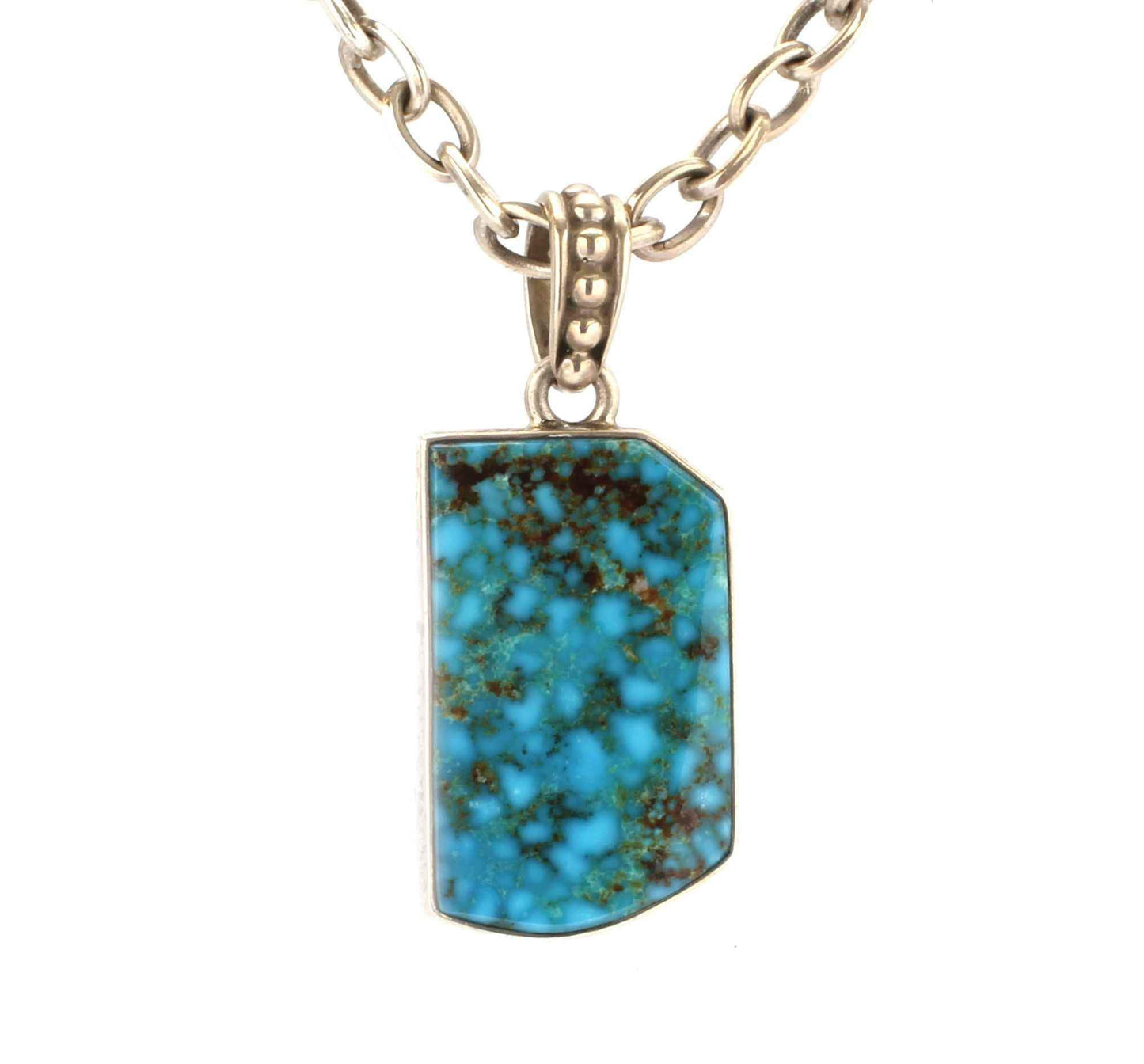 Doug Magnus-Kingman Turquoise Santa Fe 400 Tag Necklace-Sorrel Sky Gallery-Jewelry