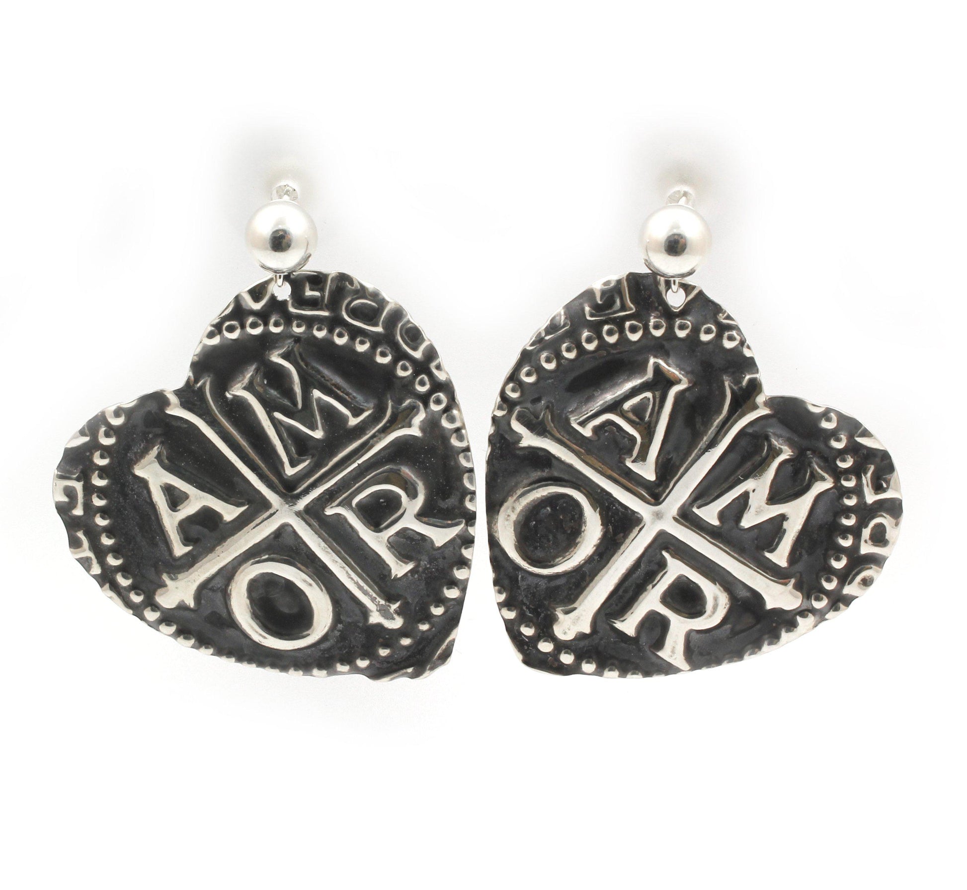 Large Hear Amor Earrings-Jewelry-Doug Magnus-Sorrel Sky Gallery
