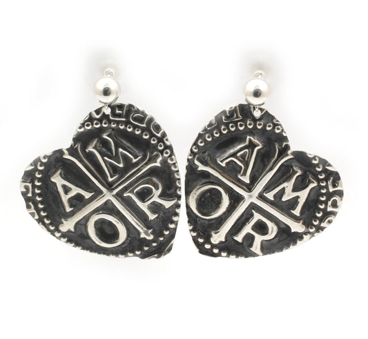 Large Hear Amor Earrings-Jewelry-Doug Magnus-Sorrel Sky Gallery