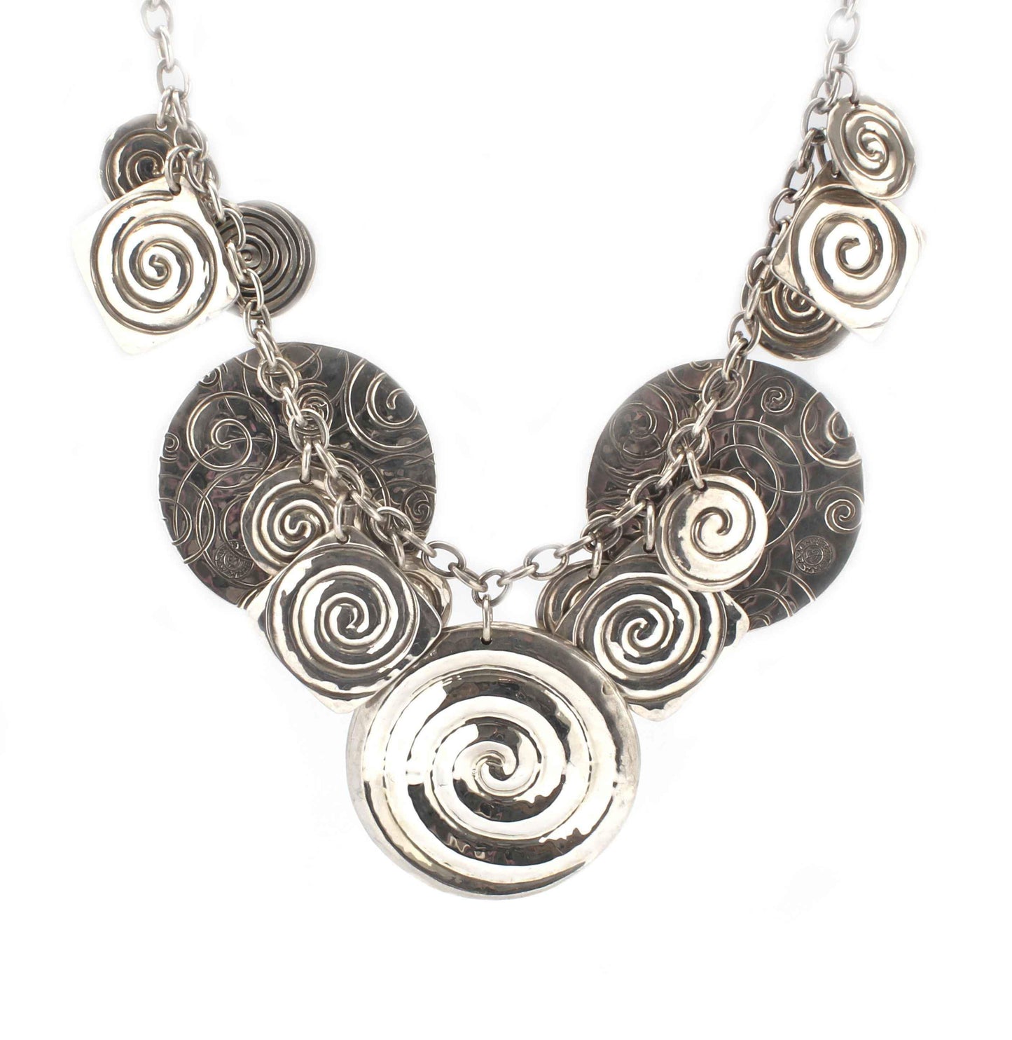 Doug Magnus-Multi-Disk Silver Necklace-Sorrel Sky Gallery-Jewelry