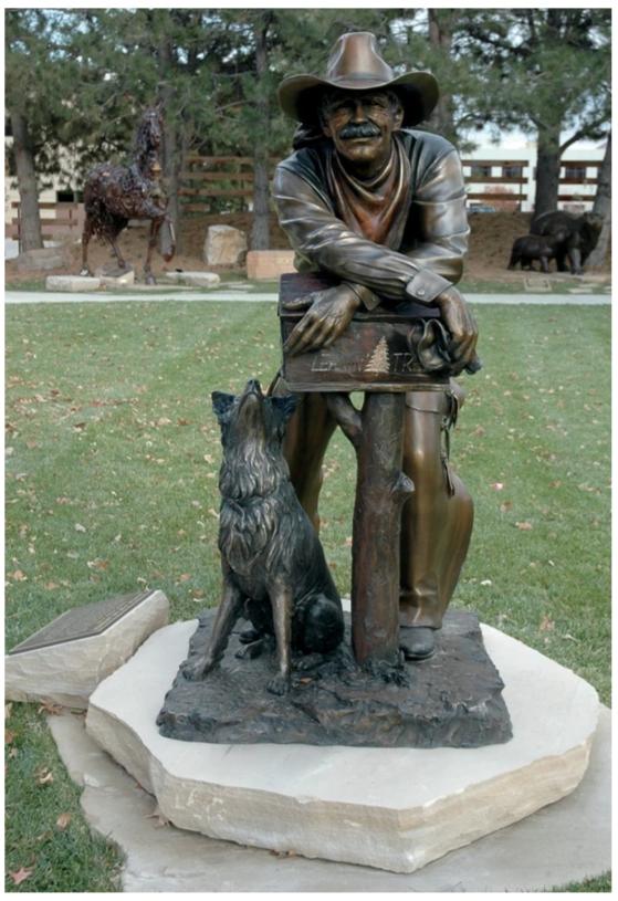 George Lundeen-Sorrel Sky Gallery-Sculpture-Waitin For An Answer Lifesize