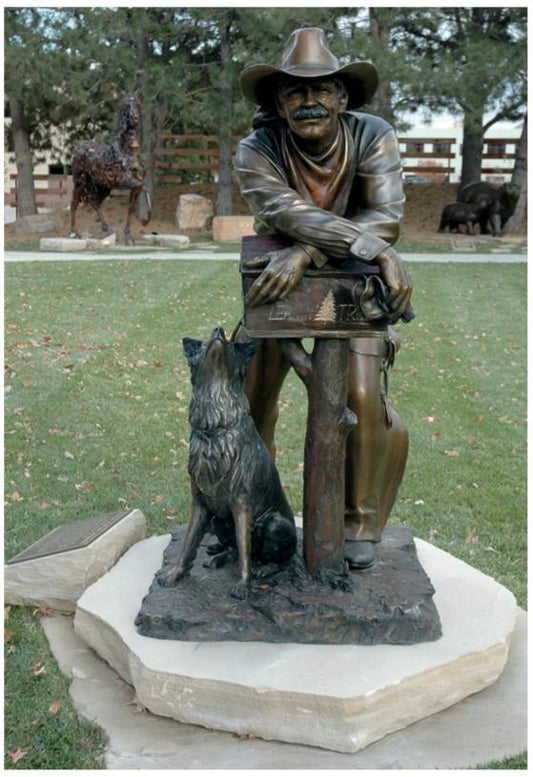 George Lundeen-Sorrel Sky Gallery-Sculpture-Waitin For An Answer Lifesize
