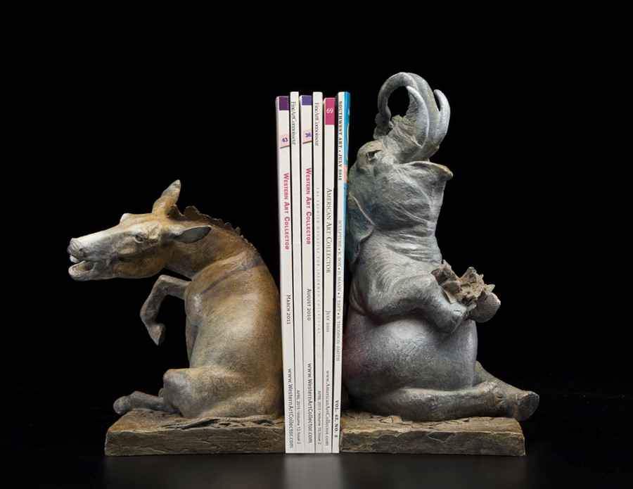 Greg Kelsey-Sorrel Sky Gallery-Sculpture-The Adventures of Dumbo & Jackass - Our Political Circus