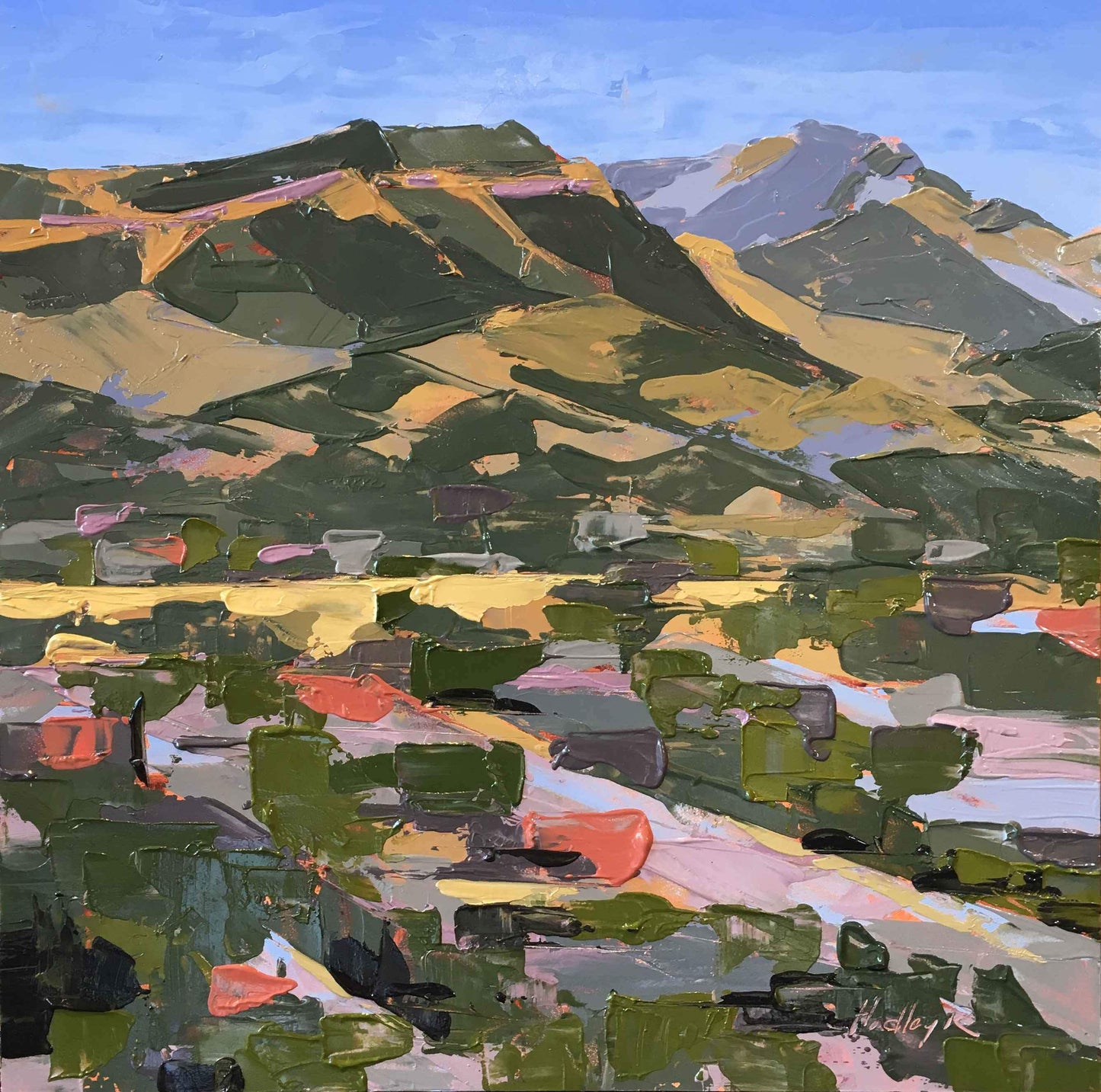 Small town scape plein air oil paining