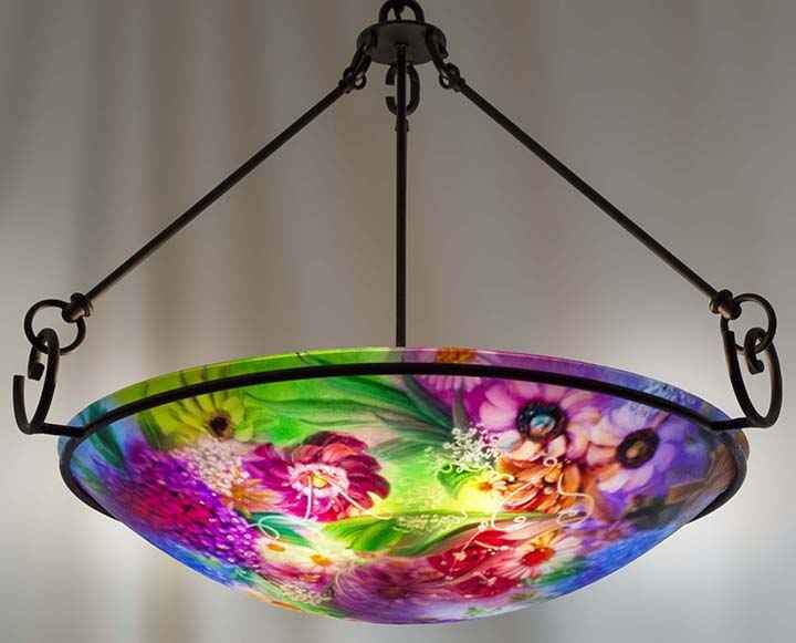 Jenny Floravita-Sorrel Sky Gallery-Sculpture-Hydrangea Garden Hand Painted Chandelier
