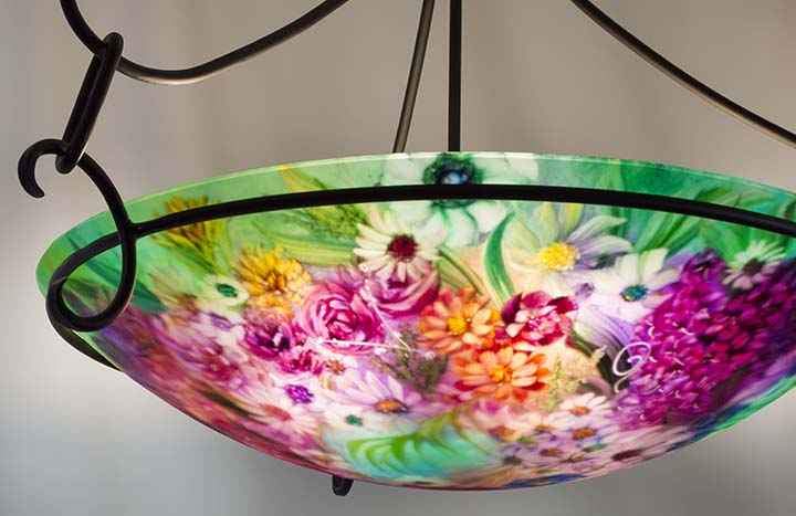Jenny Floravita-Sorrel Sky Gallery-Sculpture-Pale Green Garden Hand Painted Chandelier