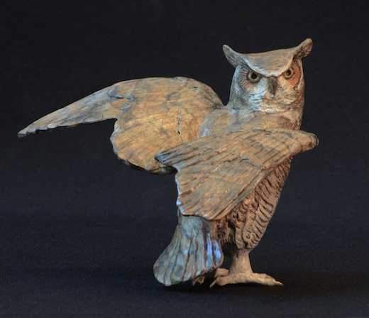 Jim Eppler-Small Horned Owl III-Sorrel Sky Gallery-Sculpture