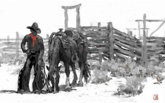 Jim Rey-Red Scarf-Sorrel Sky Gallery-Print