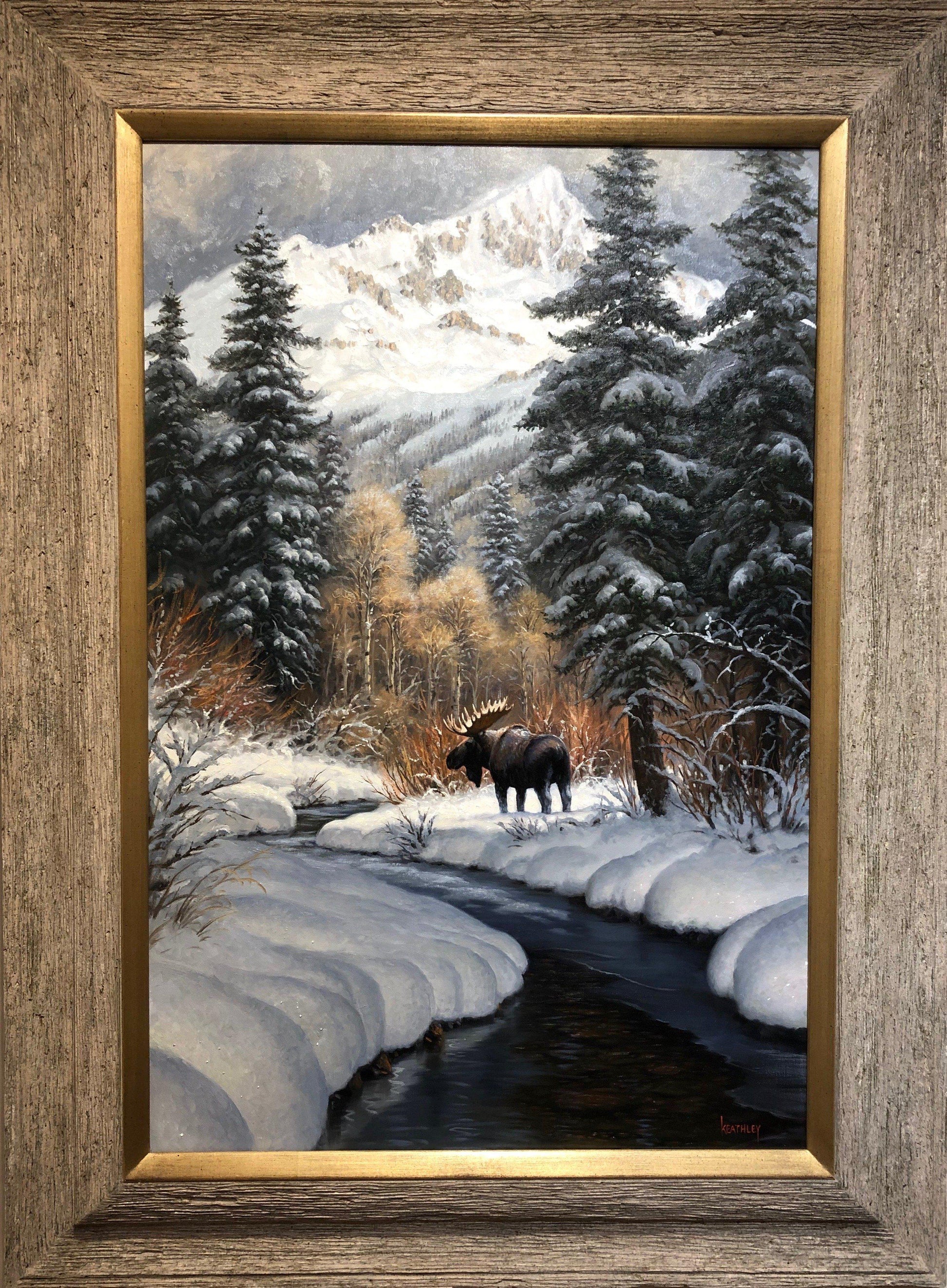 Winter Moose-Painting-Mark Keathley-Sorrel Sky Gallery