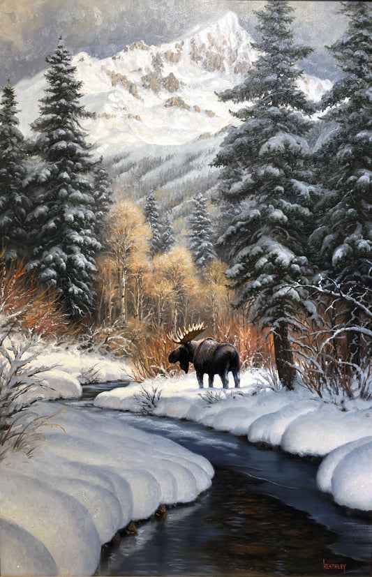Winter Moose-Painting-Mark Keathley-Sorrel Sky Gallery