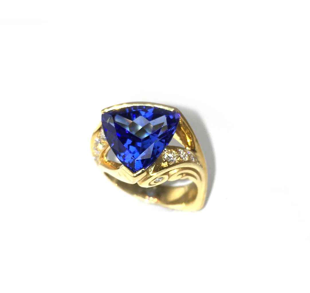 Tanzanite Trillion Ring-Jewelry-Michael Tatom-Sorrel Sky Gallery