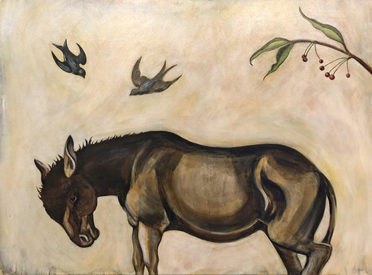 Donkey And Blue Birds
