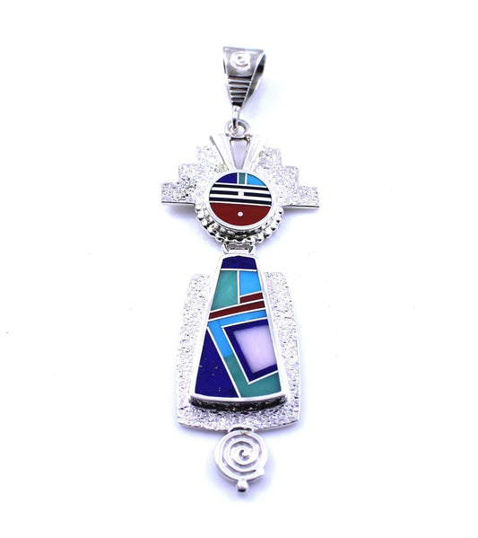 Ray Tracey-Small Inlay Yei Pendant-Sorrel Sky Gallery-Jewelry