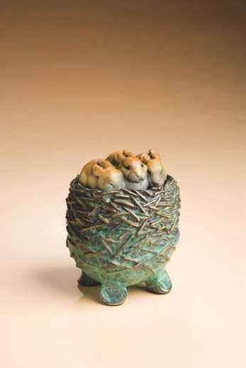 Star Liana York-Bunnies Vessel-Sorrel Sky Gallery-Sculpture