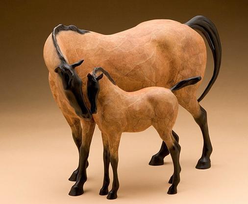 Star Liana York-Horse Whispers-Sorrel Sky Gallery-Sculpture