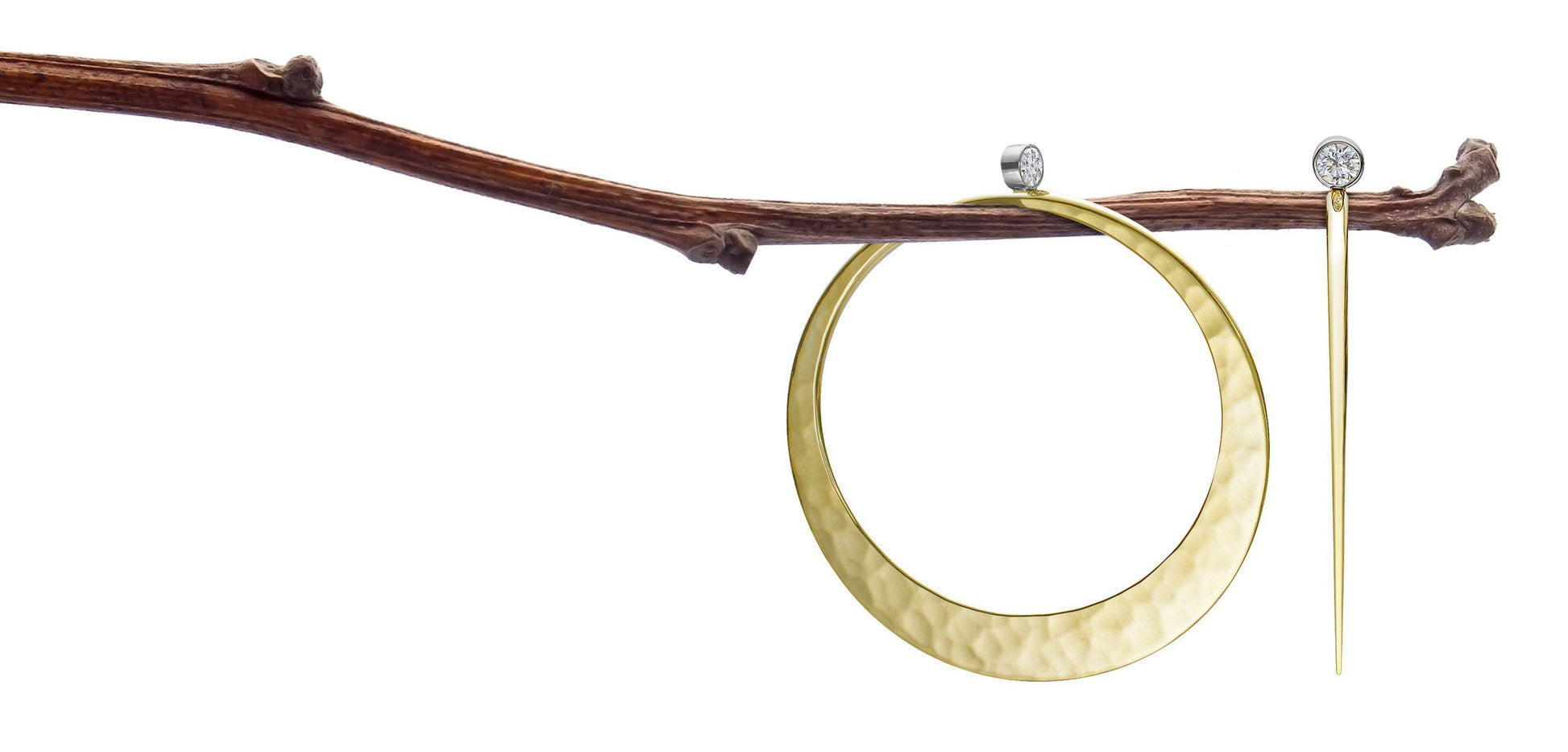 Toby Pomeroy-Brilliant Eclipse Diamond Hoop Earrings-Sorrel Sky Gallery-Jewelry