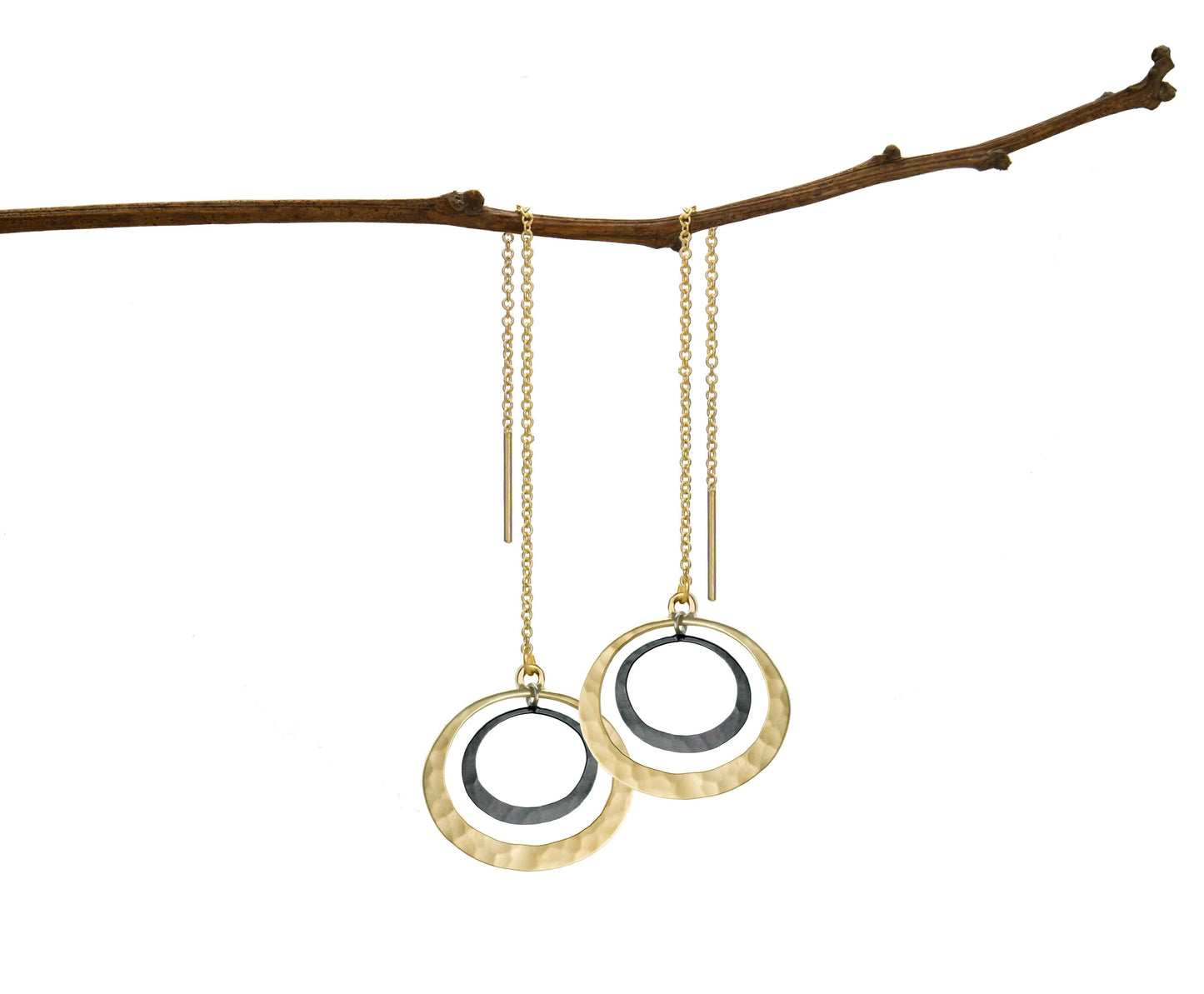 Toby Pomeroy-Petite Eclipse Lunar Threader Earrings-Sorrel Sky Gallery-Jewelry