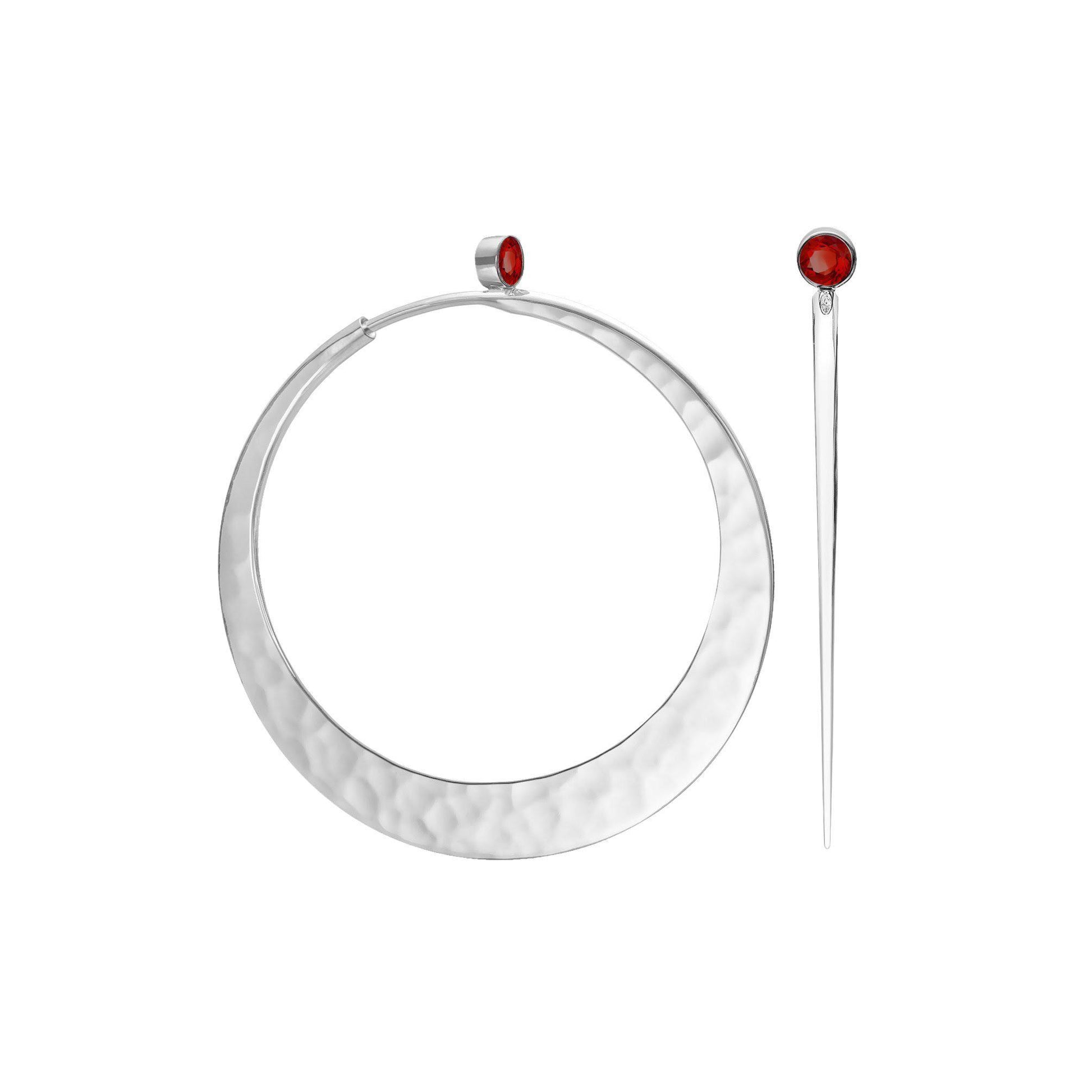 Silver Eclipse Hoop Earrings-Jewelry-Toby Pomeroy-Sorrel Sky Gallery