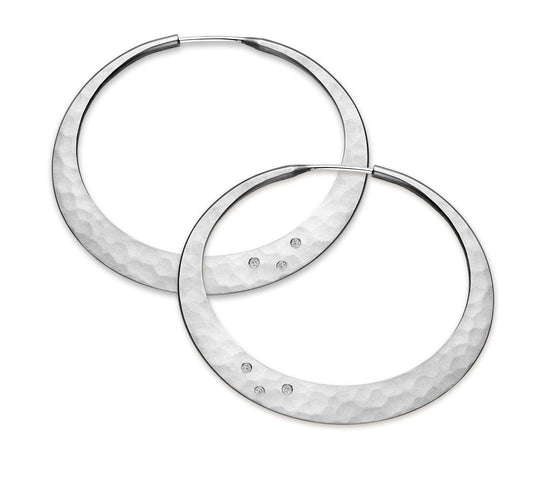 Sterling Silver Twilight Hoop Earrings-Jewelry-Toby Pomeroy-Sorrel Sky Gallery