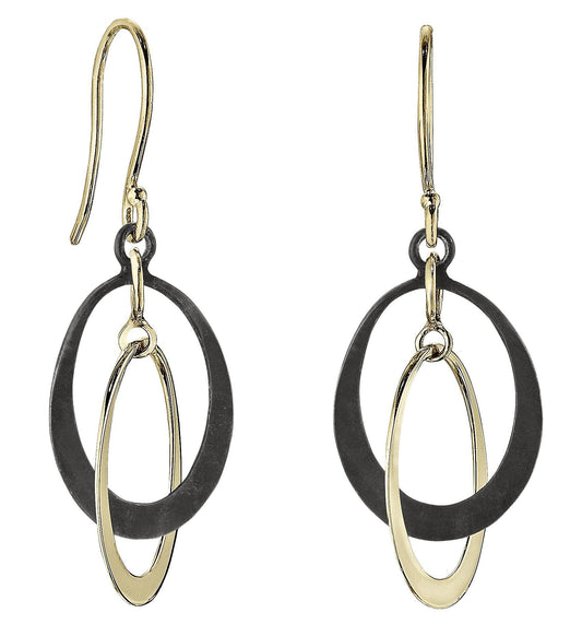 Two Tone Double Petite Eclipse Earrings-Jewelry-Toby Pomeroy-Sorrel Sky Gallery