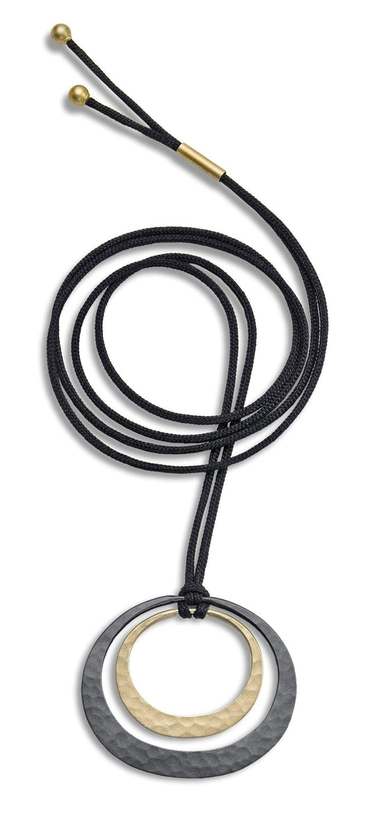 Two Tone Lunar Eclipse Hoop Pendant