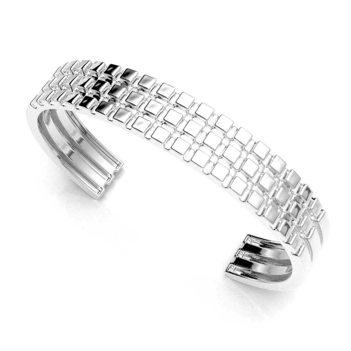 Three Row Cube Cuff Bracelet-Jewelry-Zina Sterling-Sorrel Sky Gallery