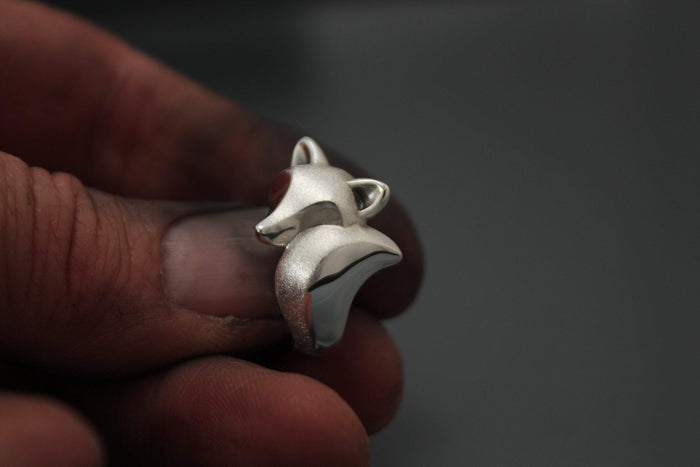 Sterling Silver Fox Ring. Online Art Gallery. Santa Fe Art Gallery