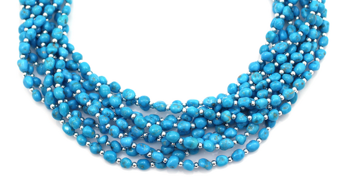 Turquoise strand necklace. Online Art Gallery. Santa Fe Art Gallery.