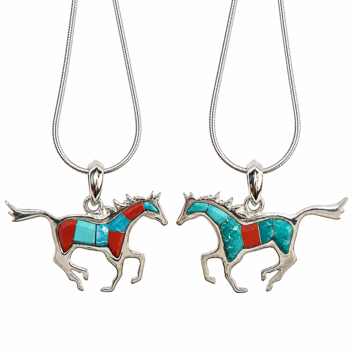 Quarter Horse Reversible Pendant-Jewelry-Ben Nighthorse-Sorrel Sky Gallery