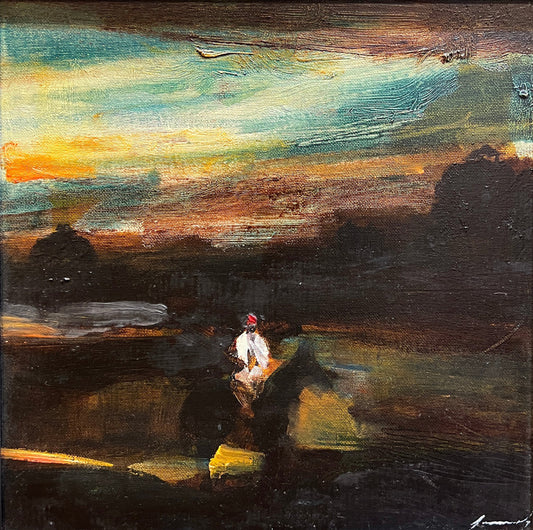 Equestrian Figure #2-Painting-Adam Grosowsky-Sorrel Sky Gallery