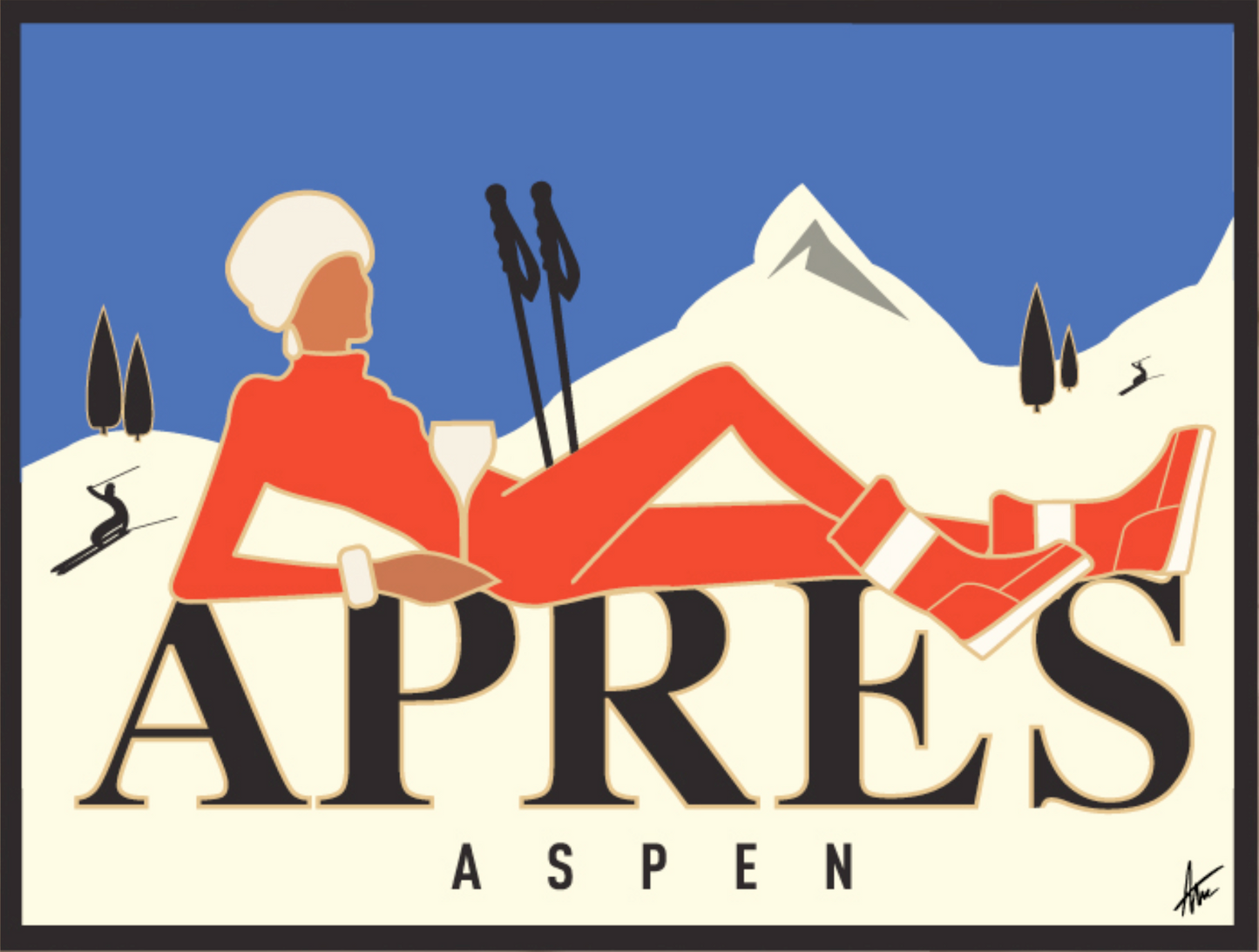 ASPEN APRÉS-Painting-Alan Walsh-Sorrel Sky Gallery
