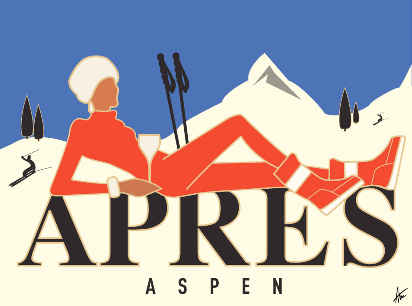 ASPEN APRÉS-Painting-Alan Walsh-Sorrel Sky Gallery