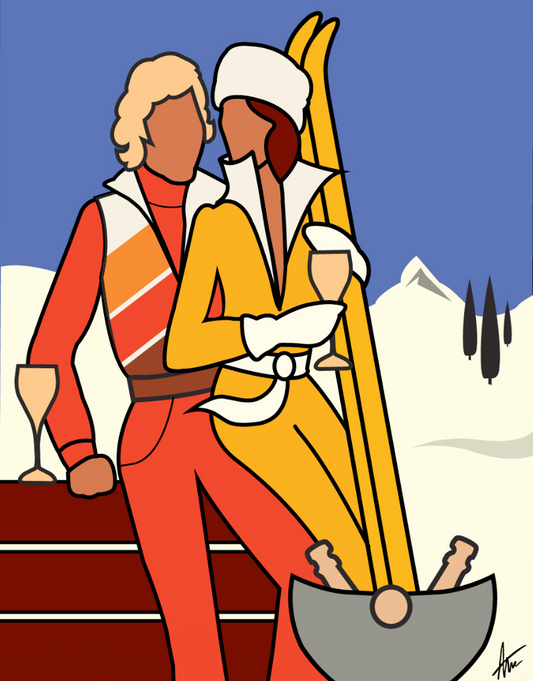 CHAMPAGNE AT THE SNOW-Painting-Alan Walsh-Sorrel Sky Gallery