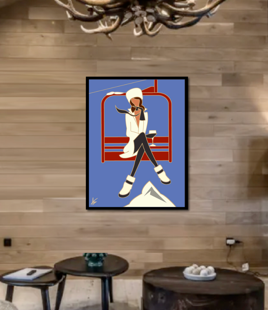 RIDING THE LIFTS WITH STYLE-Painting-Alan Walsh-Sorrel Sky Gallery