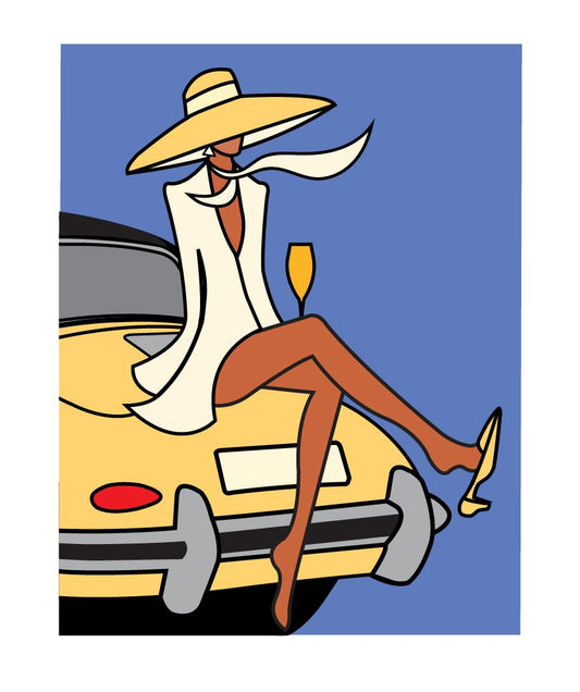 Relaxing on a Yellow Porsche 2026-Painting-Alan Walsh-Sorrel Sky Gallery