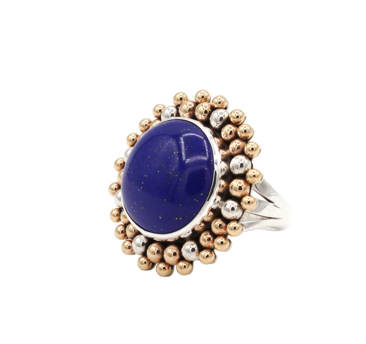 14K Gold/Silver Lapis Ring-Jewelry-Artie Yellowhorse-Sorrel Sky Gallery